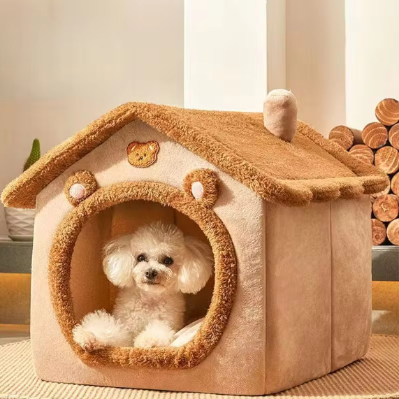 Casita Acogedora para Mascotas con Cojín Extraíble